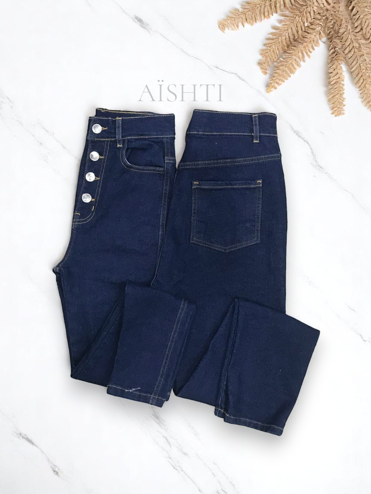 SKINNY DE 4 BOTONES / TONO AZUL MARINO