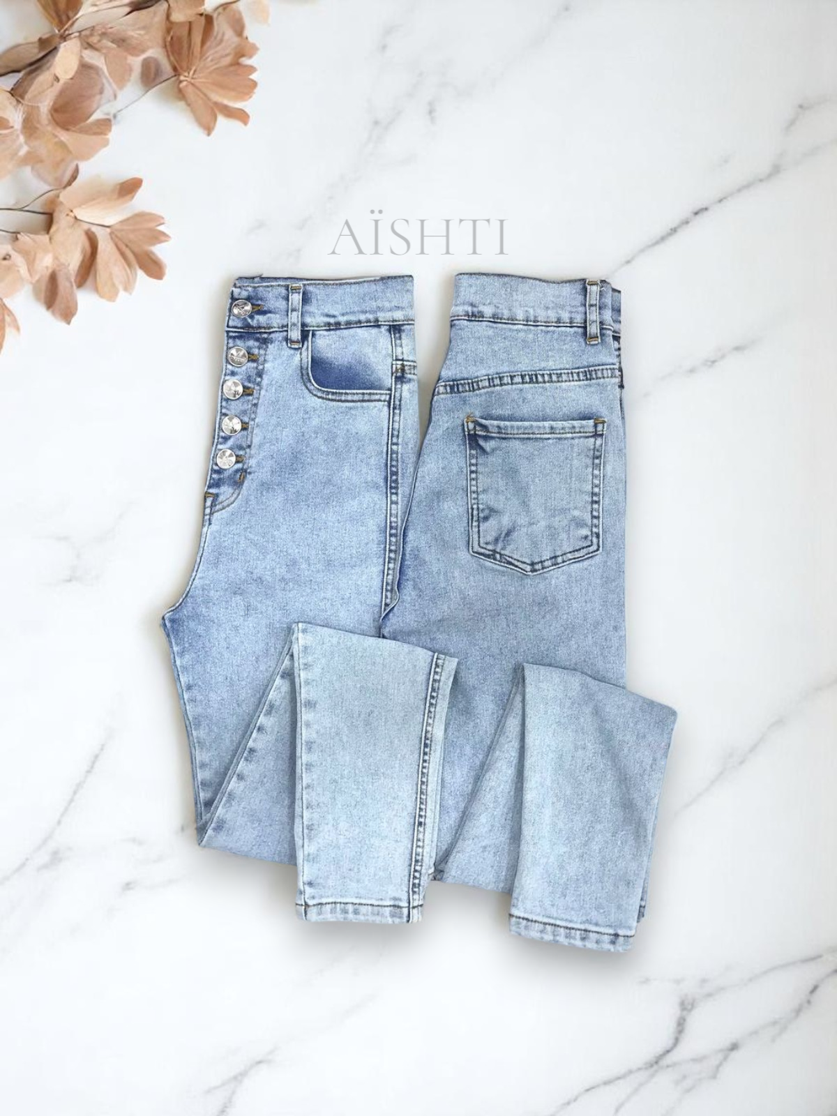 SKINNY DE 4 BOTONES / TONO HIELO