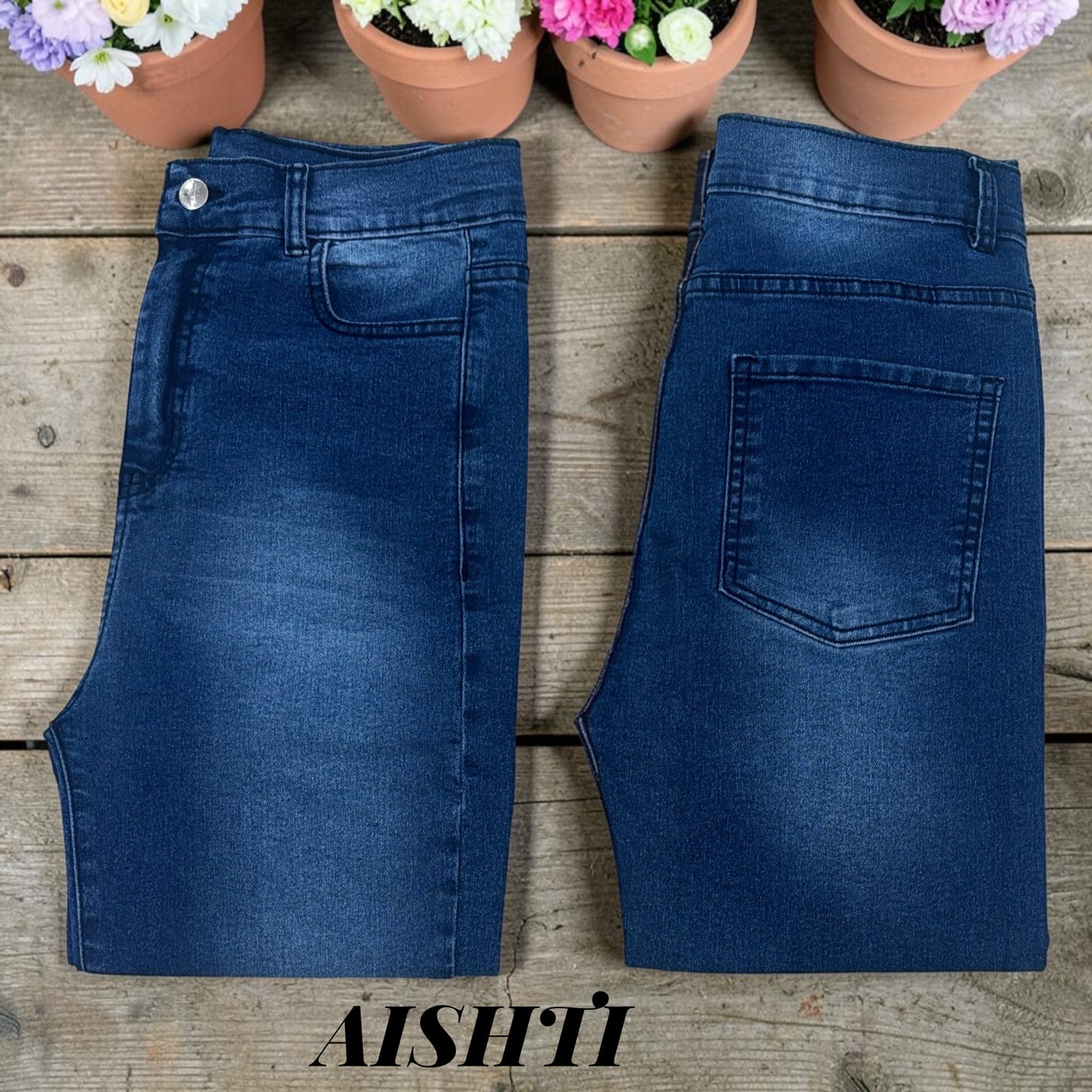 SKINNY JEANS / TONO AZUL CON BIGOTE