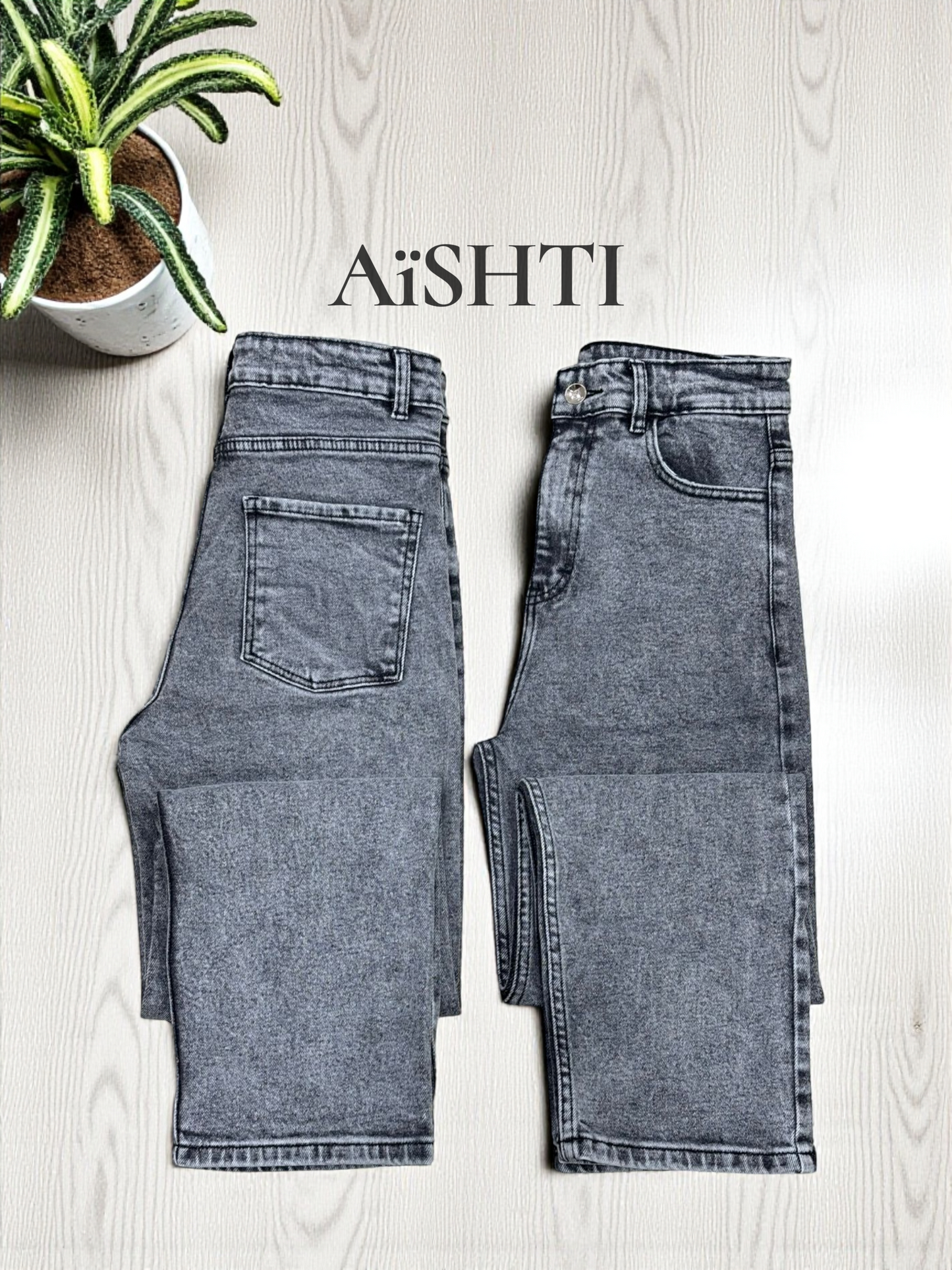 MOM'S JEANS CONFORT / TONO PLOMO