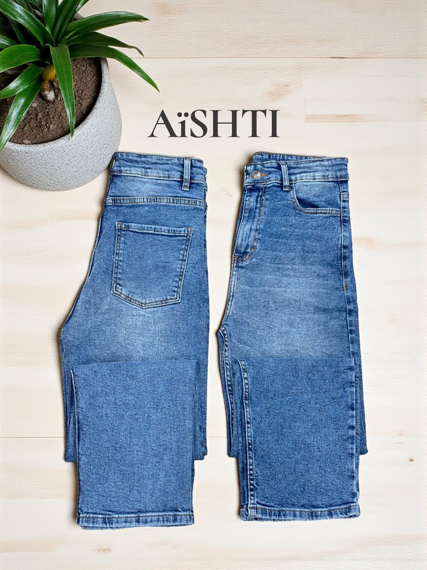 MOM'S JEANS CONFORT / TONO CELESTE DEGRADADO