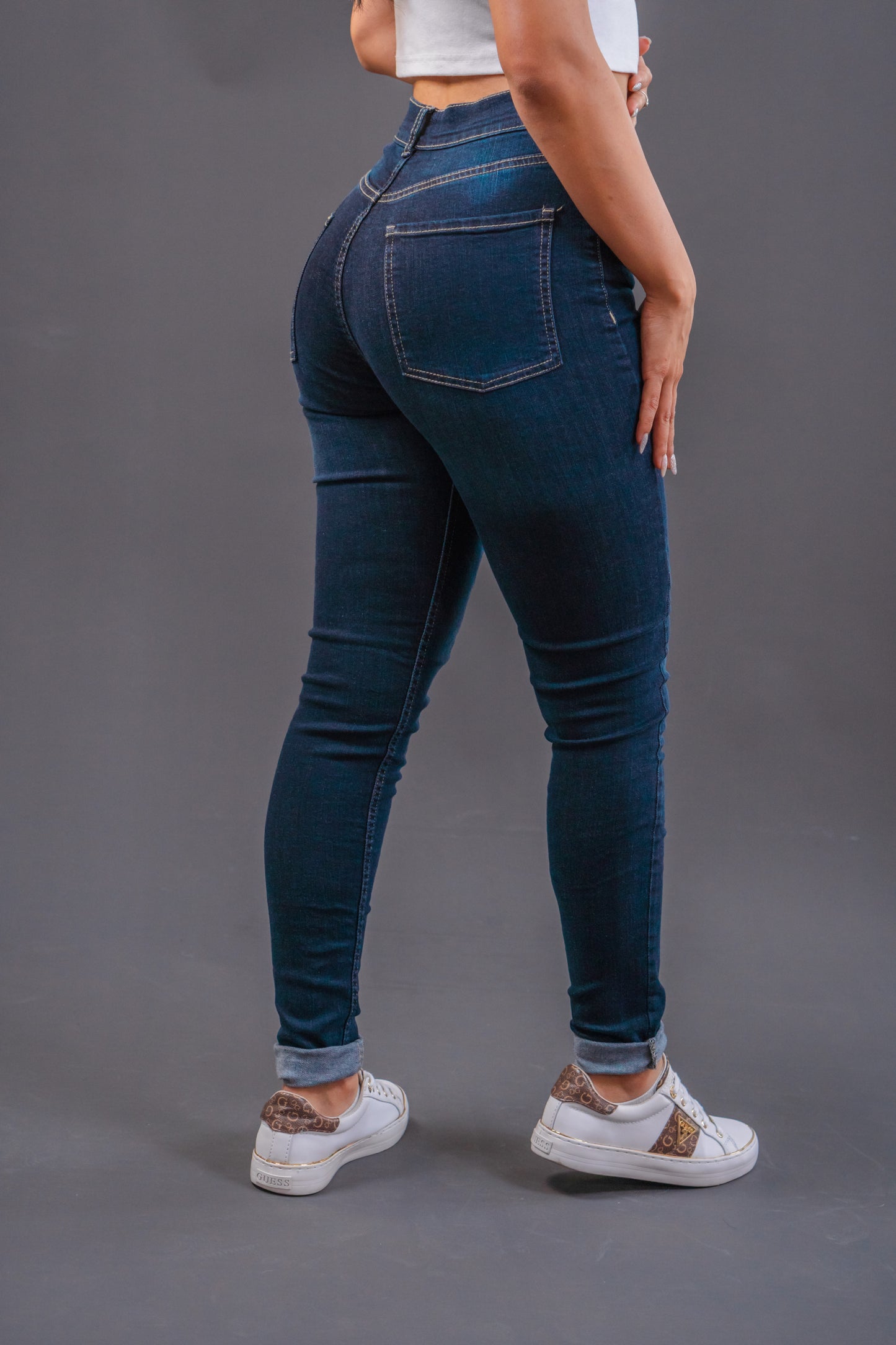 PANTALON STRETCH AZUL LLANO