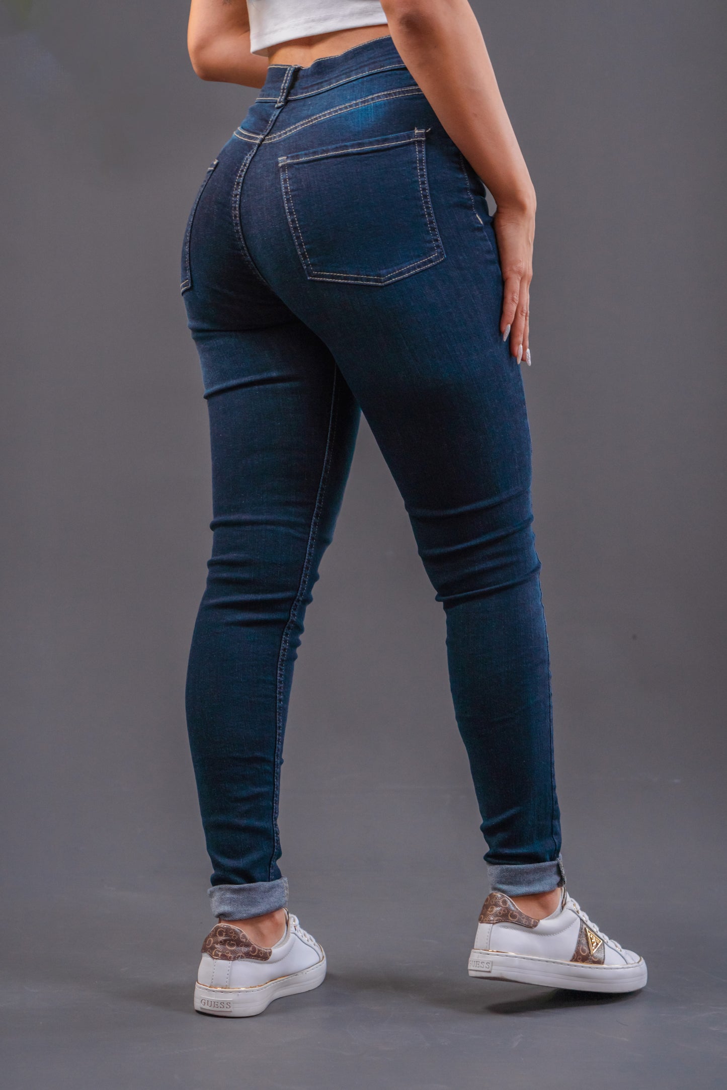 PANTALON STRETCH AZUL LLANO