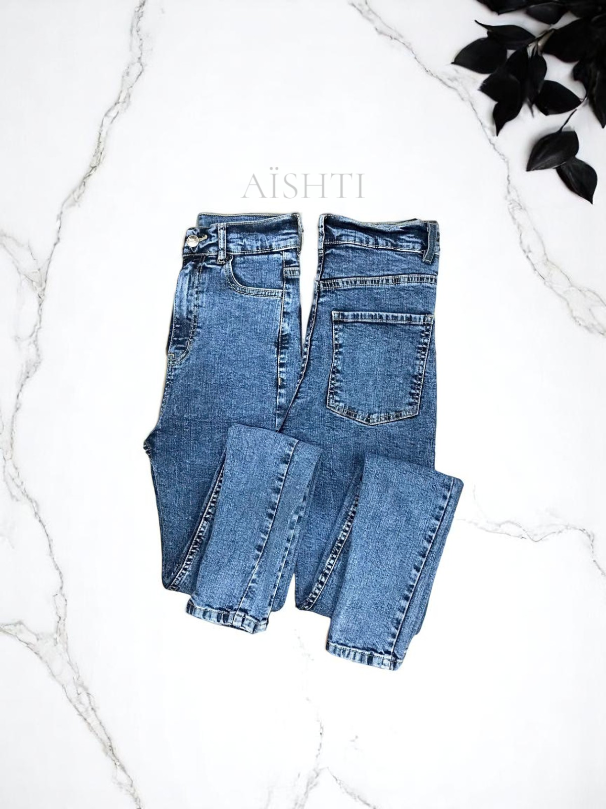 SKINNY JEANS LARGO / AZUL PERLADO