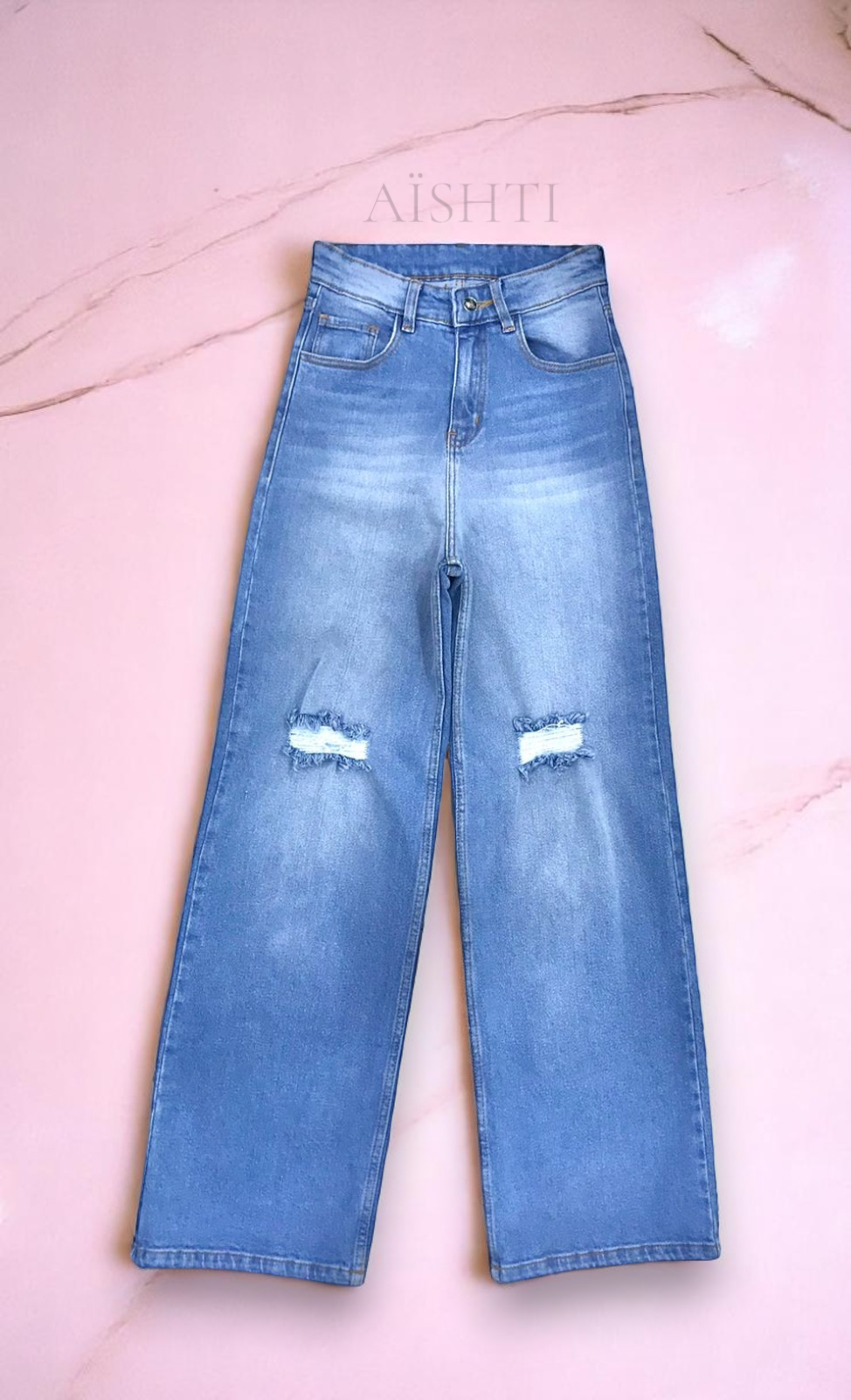 WIDE LEG CONFORT/ CELESTE CON HUECO