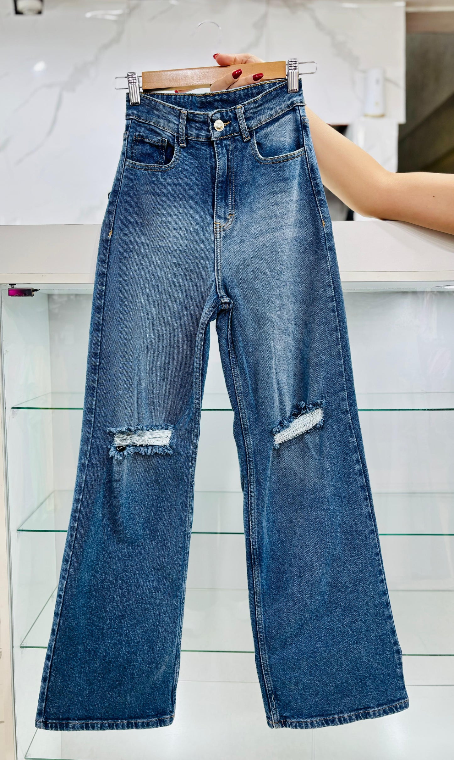 WIDE LEG CONFORT / TONO AZUL CON HUECOS