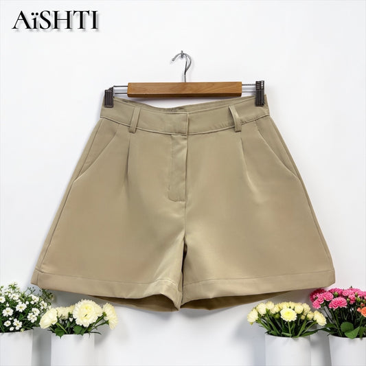 SHORT TELA/ SASTRE: TONO CREMA