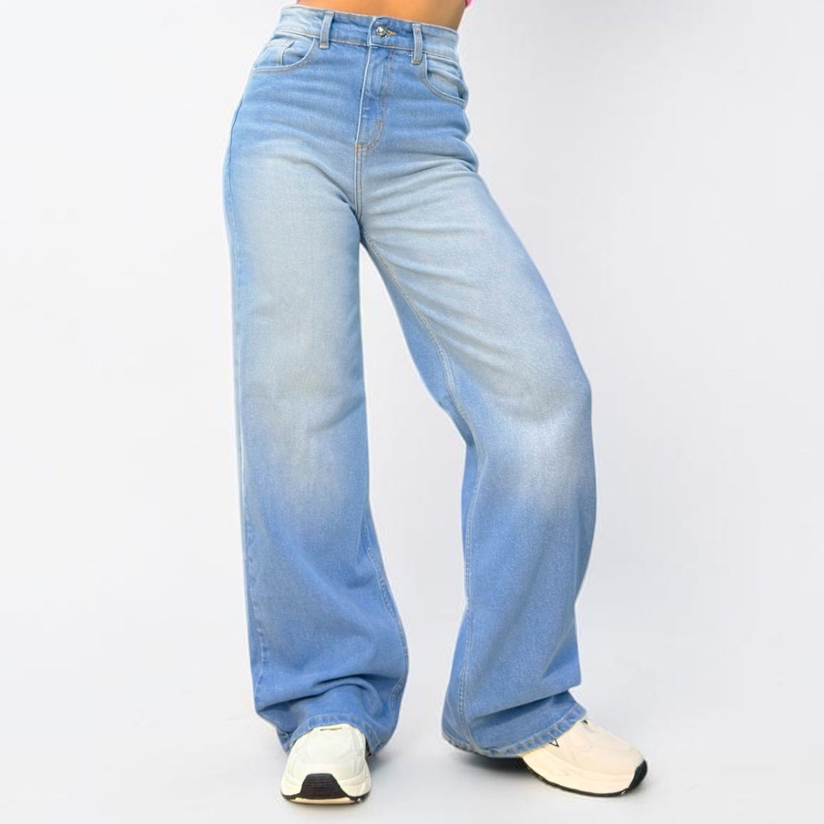 WIDE LEG CONFORT/ CELESTE CON SPLASH