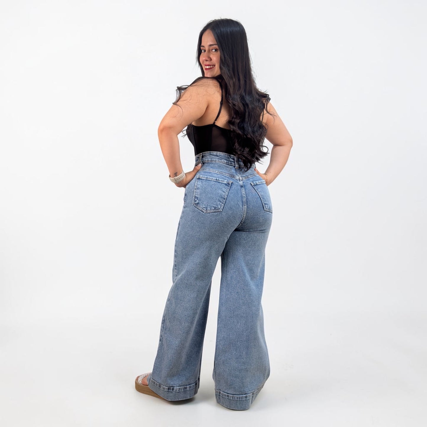 WIDE LEG PETITE / AZUL PERLADO