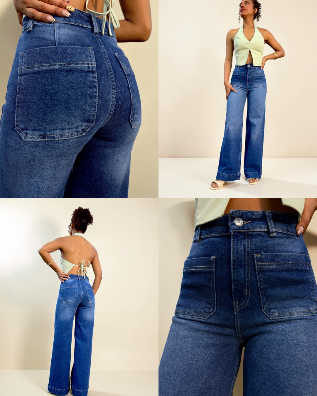 WIDE LEG MANGO/ AZUL CON SPLASH