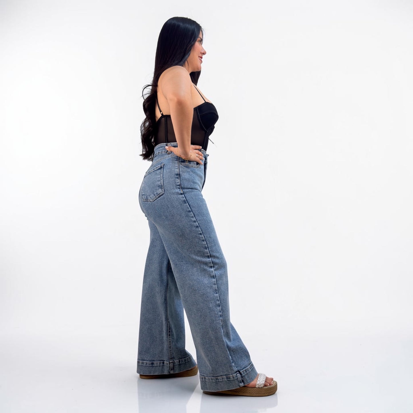 WIDE LEG PETITE / AZUL PERLADO