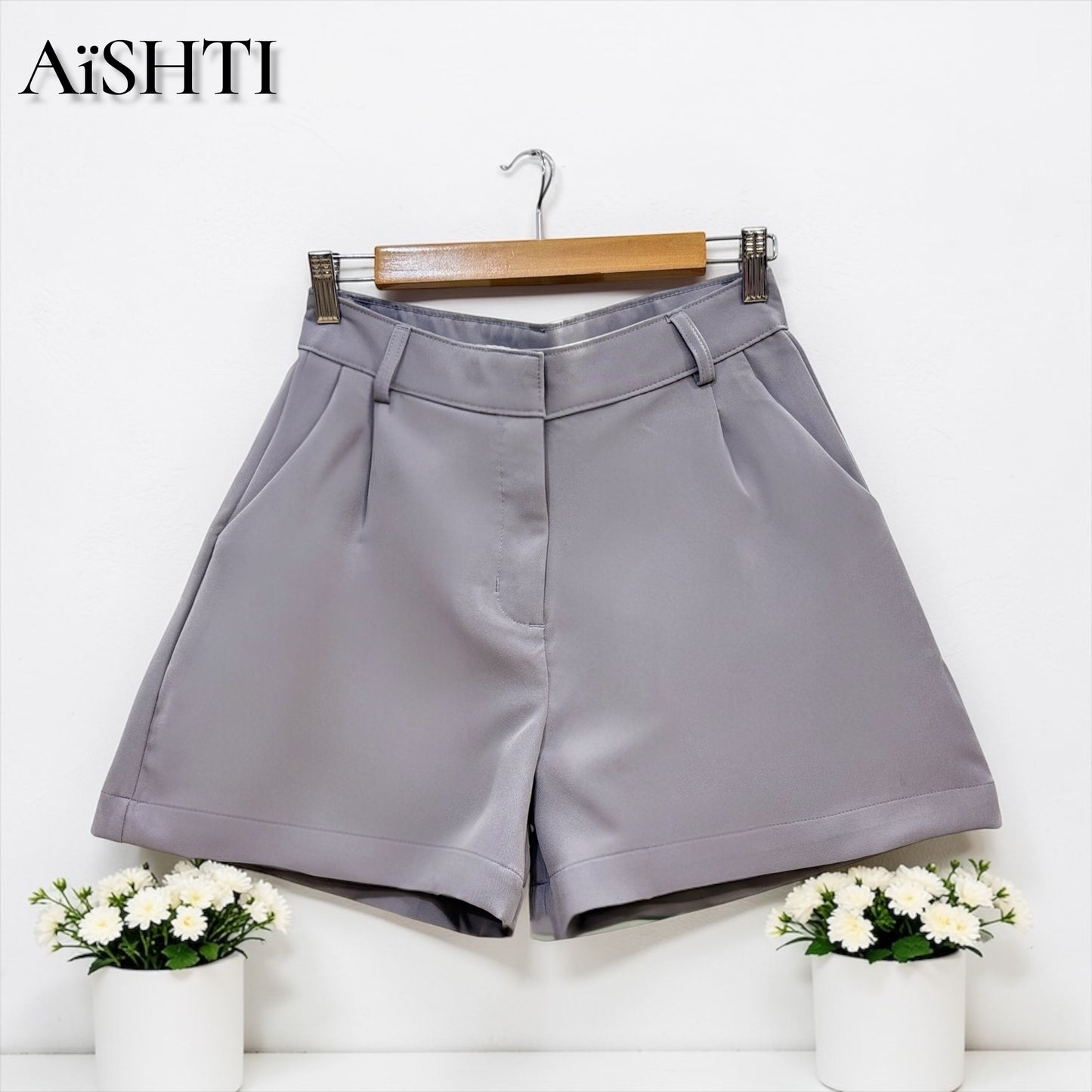 SHORT TELA/SASTRE: TONO GRIS