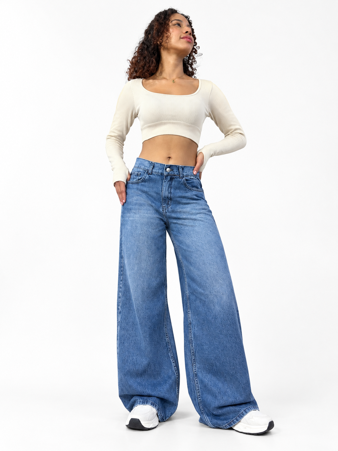 BAGGY JEANS / AZUL CON BIGOTE