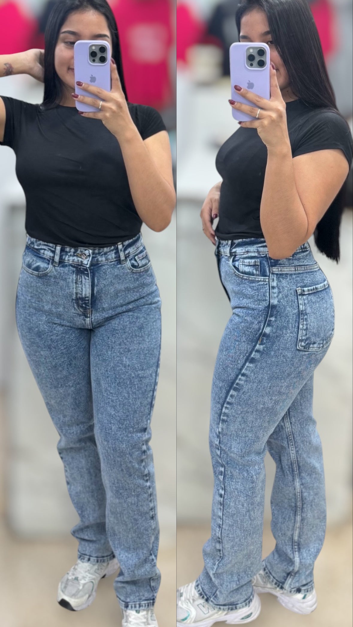MOM JEANS CONFORT LARGO/ TONO DEGRADADO