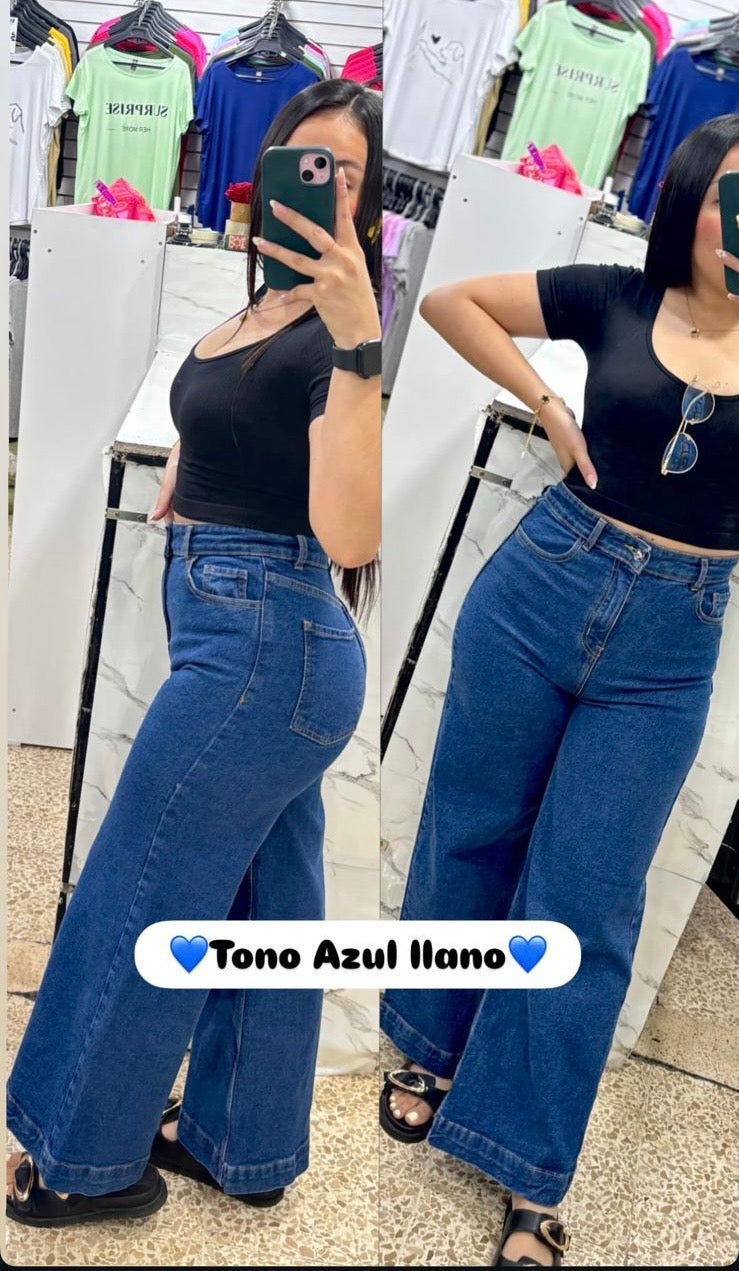 WIDE LEG PETITE / AZUL LLANO