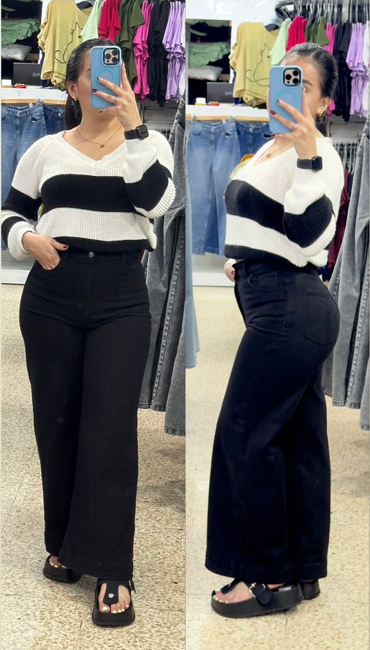 WIDE LEG PETITE/ NEGRO