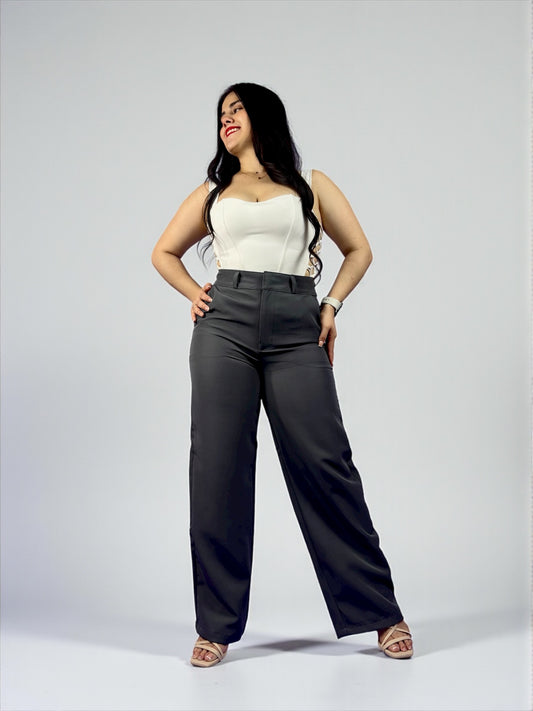 WIDE LEG SASTRE /TONO PLOMO