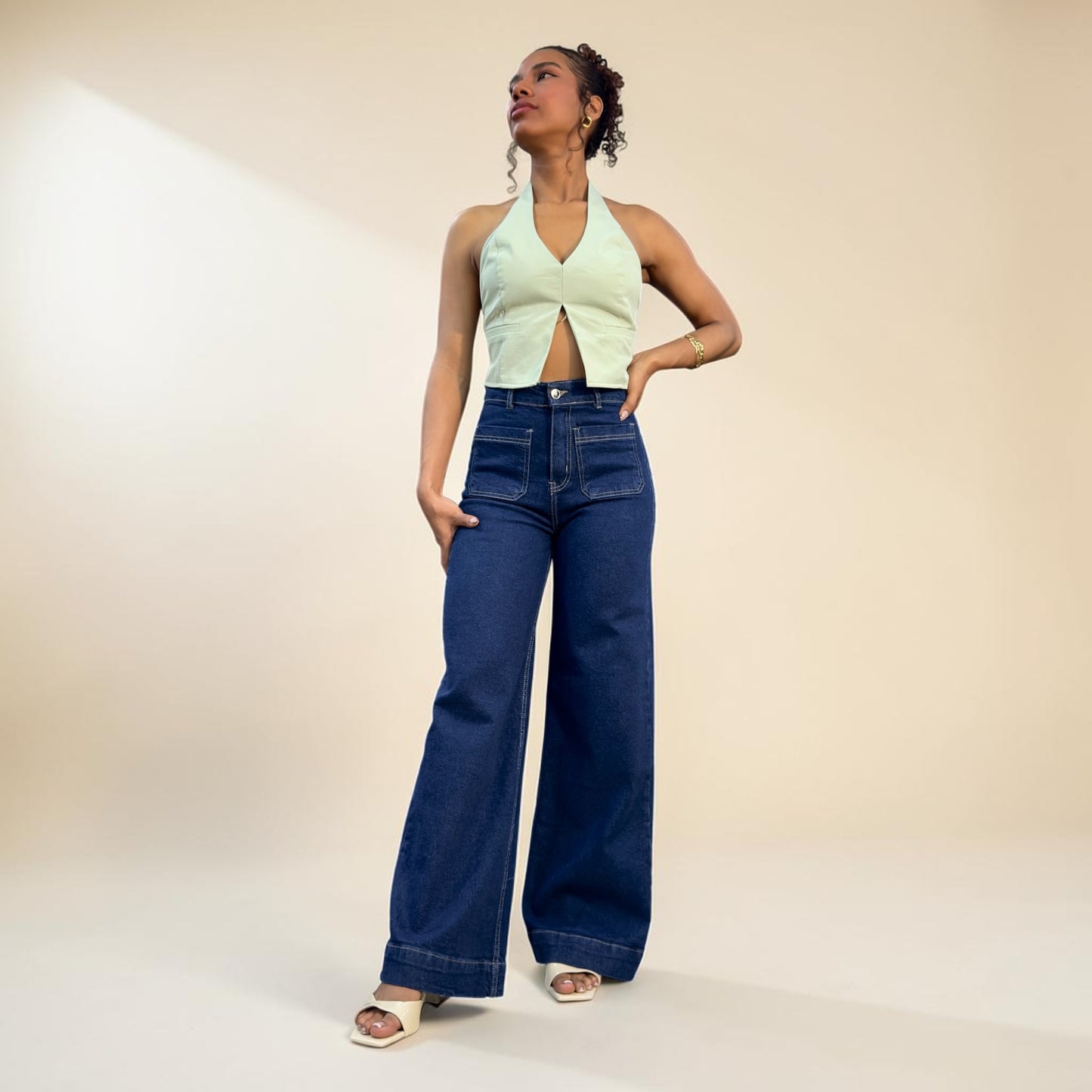 WIDE LEG MANGO / AZUL MARINO