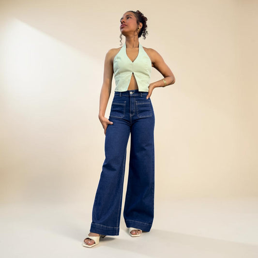 WIDE LEG MANGO / AZUL MARINO