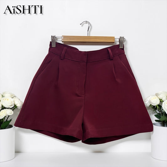 SHORT TELA /SASTRE : TONO VINO TINTO