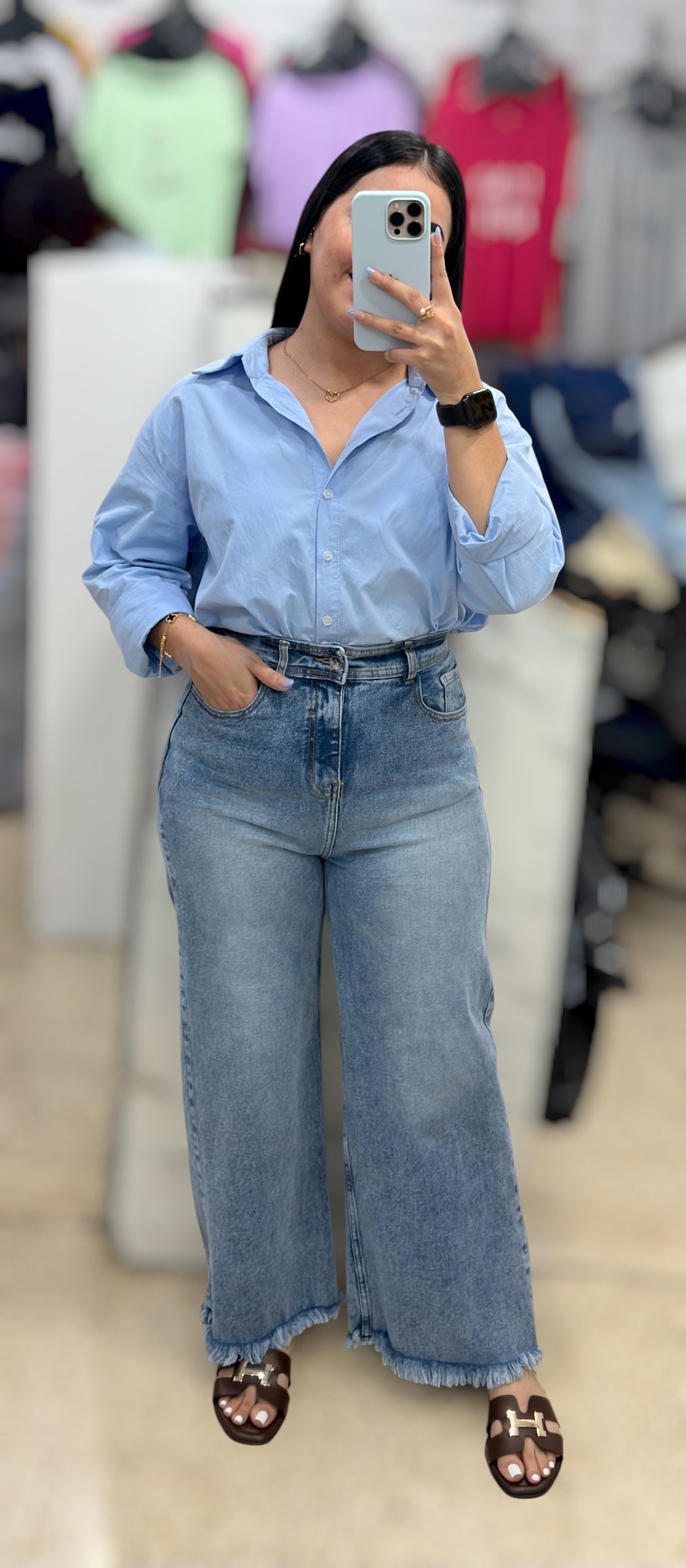 WIDE LEG PETITE DESILACHADO / TONO DEGRADADO