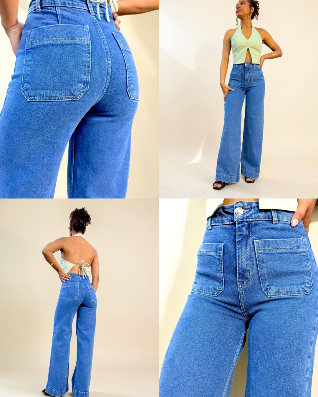 WIDE LEG MANGO / TONO AZUL PERLADO