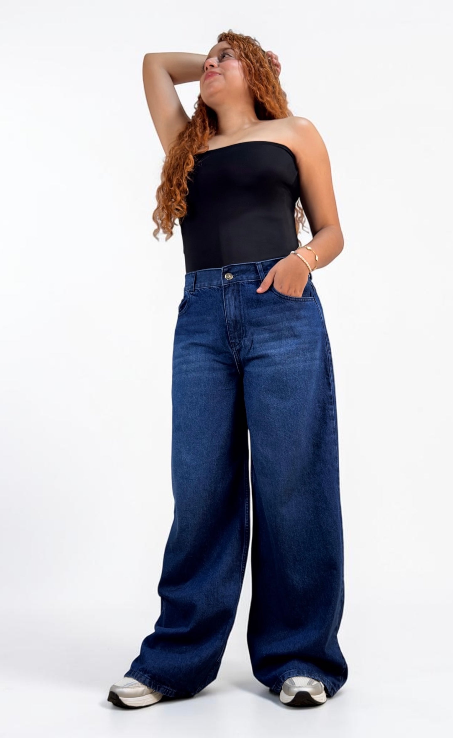 BAGGY JEANS / AZUL OSCURO CON BIGOTE