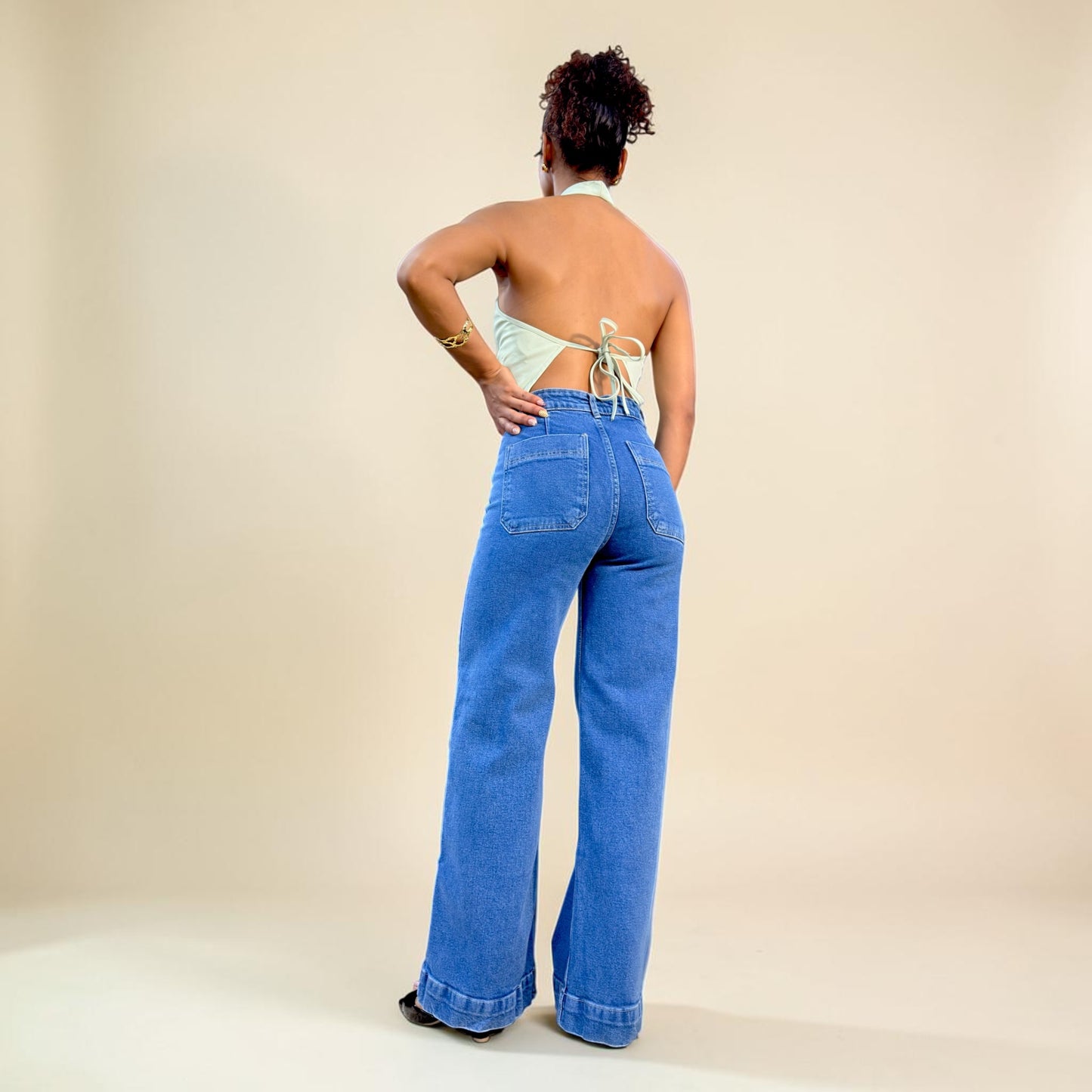 WIDE LEG MANGO / TONO AZUL PERLADO