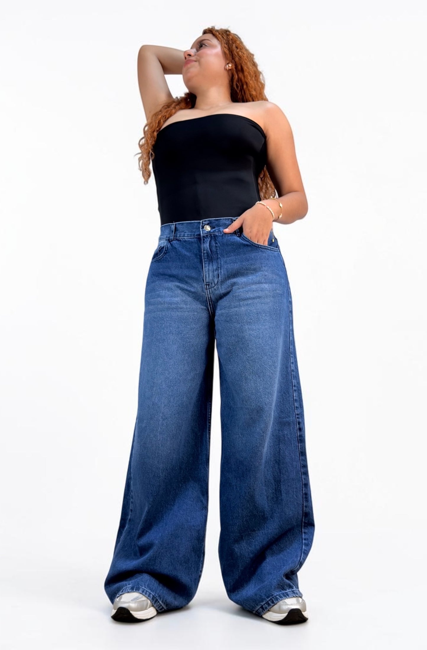 BAGGY JEANS / AZUL CON BIGOTE