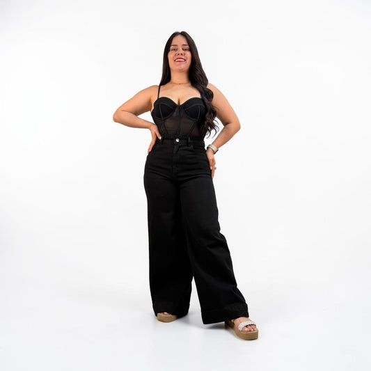 WIDE LEG PETITE / TONO NEGRO