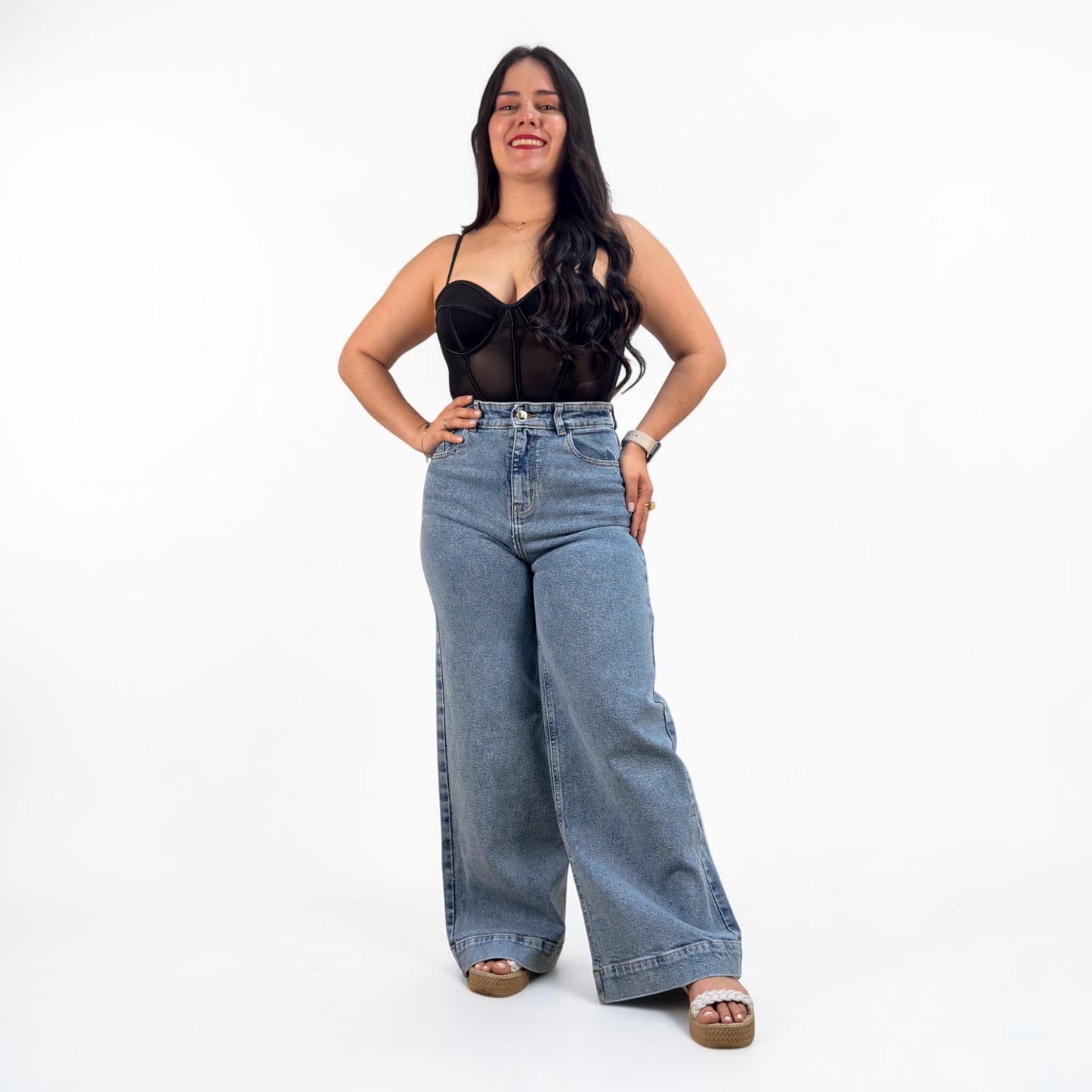 WIDE LEG PETITE / AZUL PERLADO