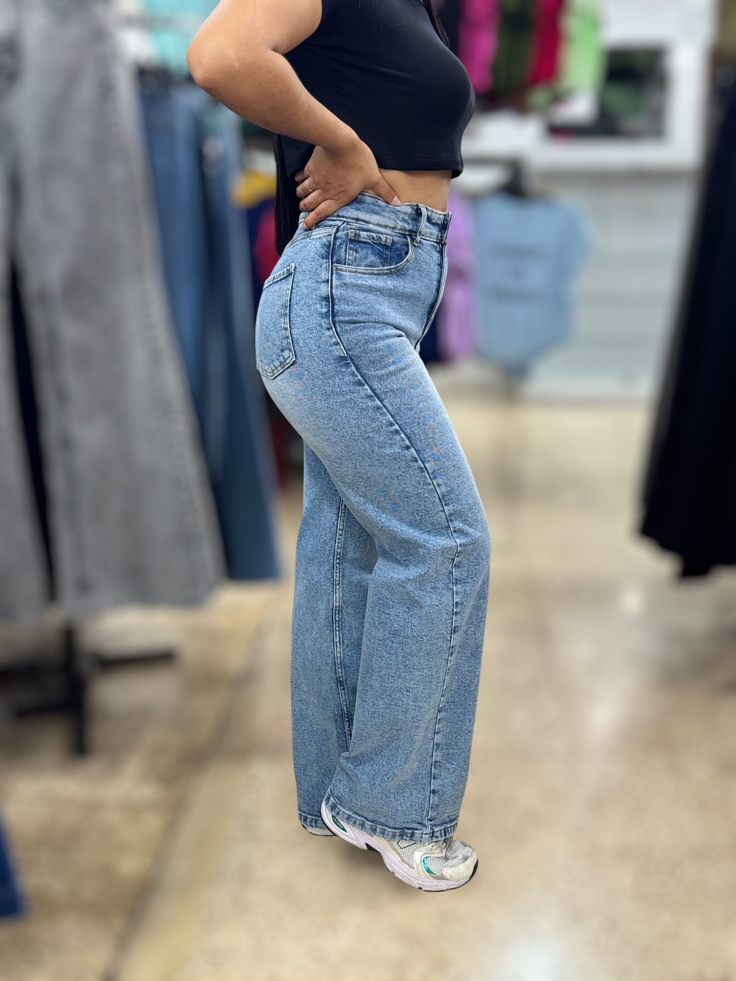 WIDE LEG CONFORT/ CELESTE