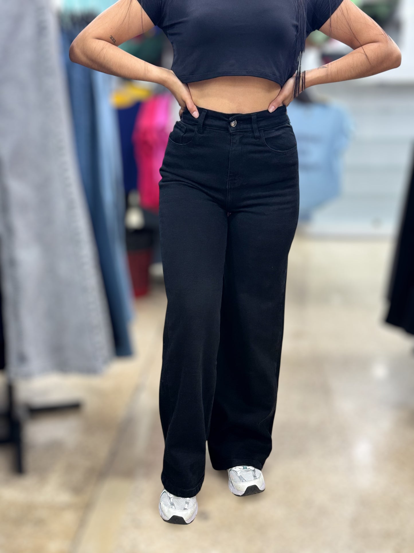 WIDE LEG CONFORT/ NEGRO