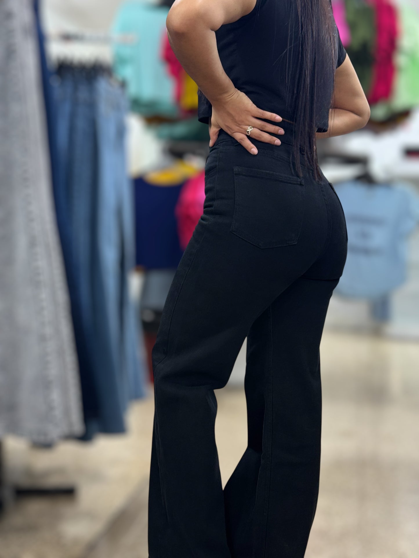 WIDE LEG CONFORT/ NEGRO