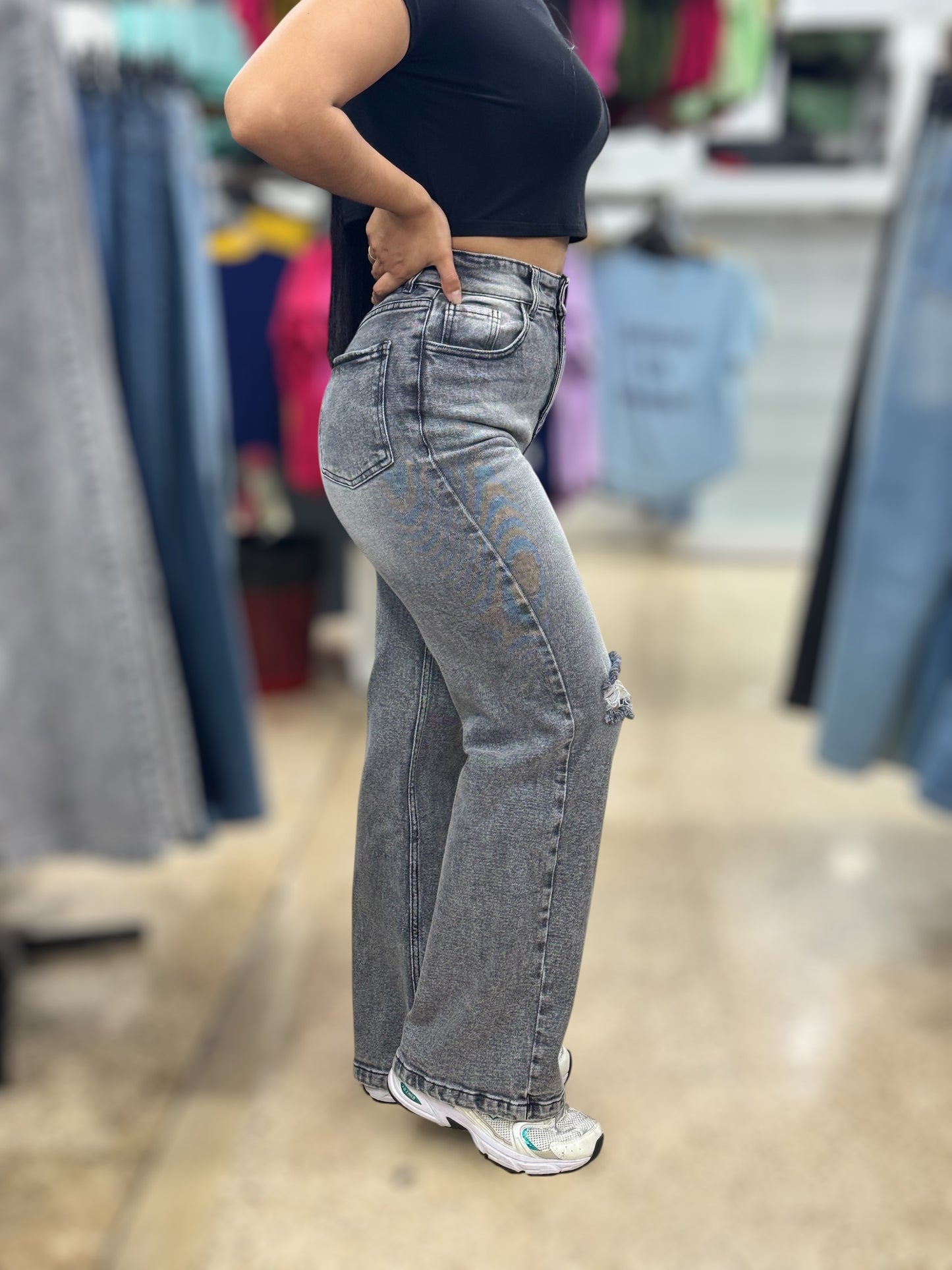 WIDE LEG CONFORT/ GRIS CON HUECO