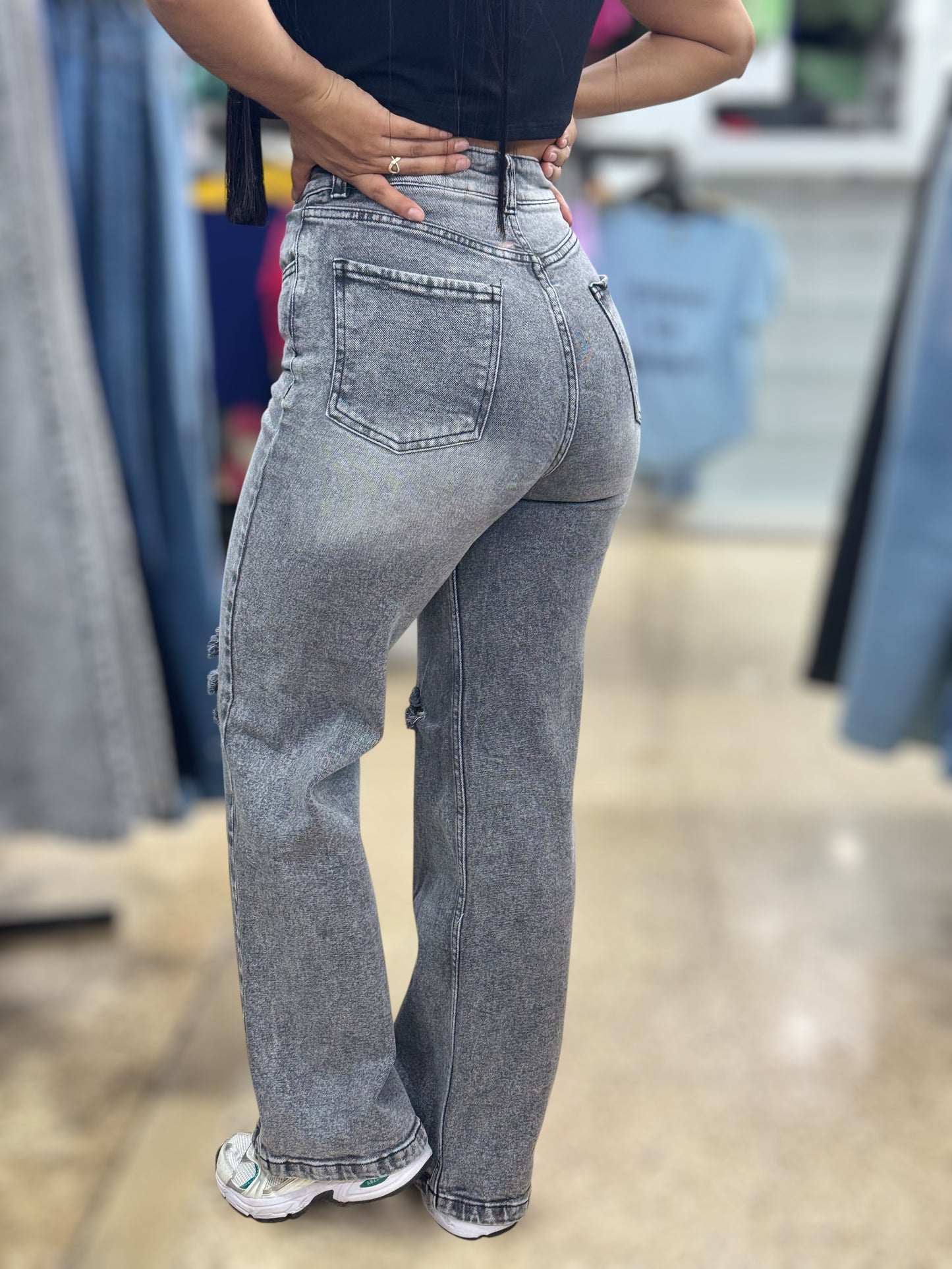 WIDE LEG CONFORT/ GRIS CON HUECO