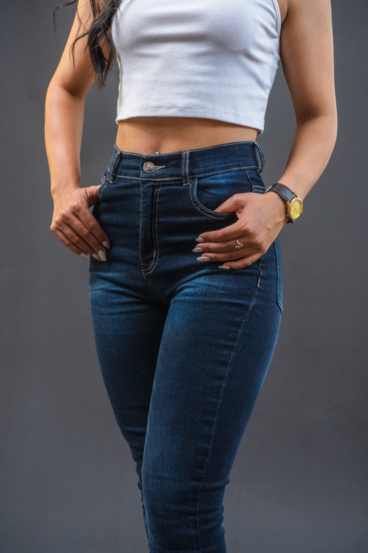 PANTALON STRETCH AZUL LLANO