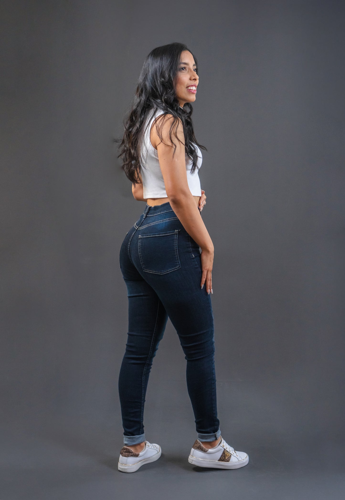 PANTALON STRETCH AZUL LLANO