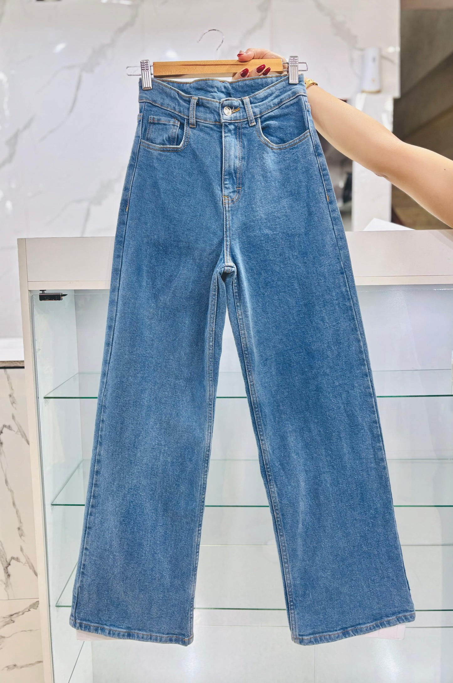 WIDE LEG CONFORT / TONO CELESTE OSCURO