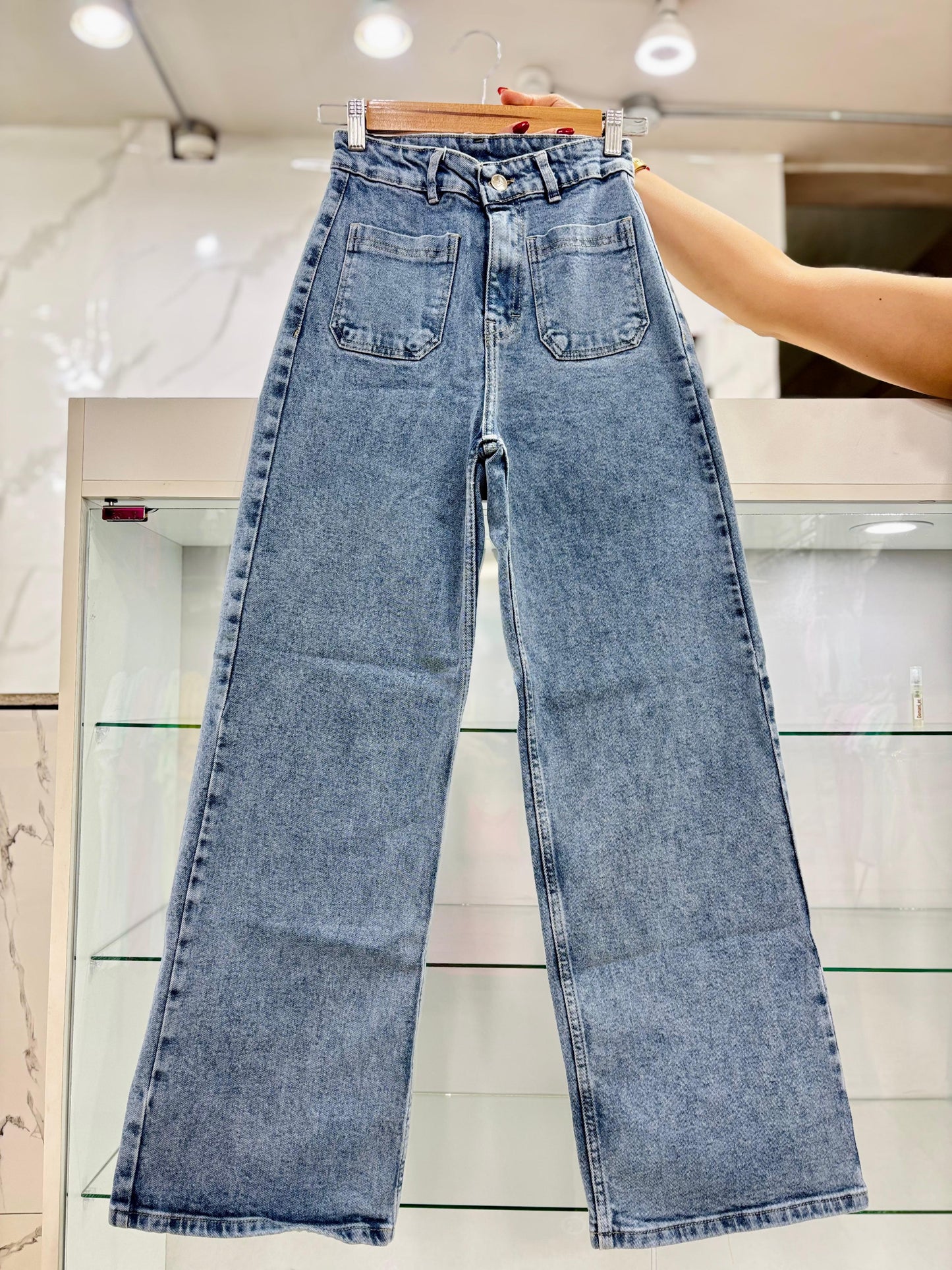 WIDE LEG MANGO / TONO CELESTE DEGRADADO