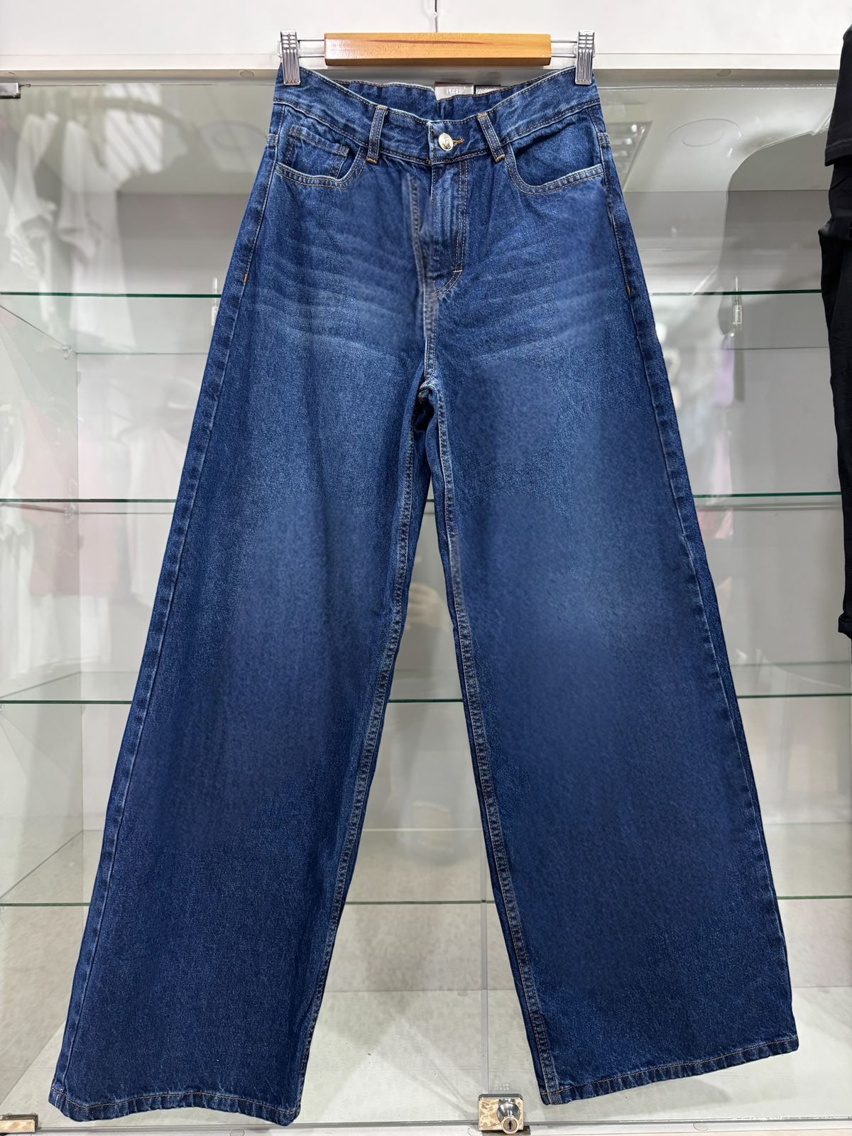 BAGGY JEANS RIGIDO / TONO AZUL