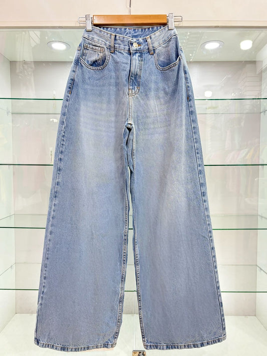 BAGGY JEANS RIGIDO / TONO CELESTE CLARO