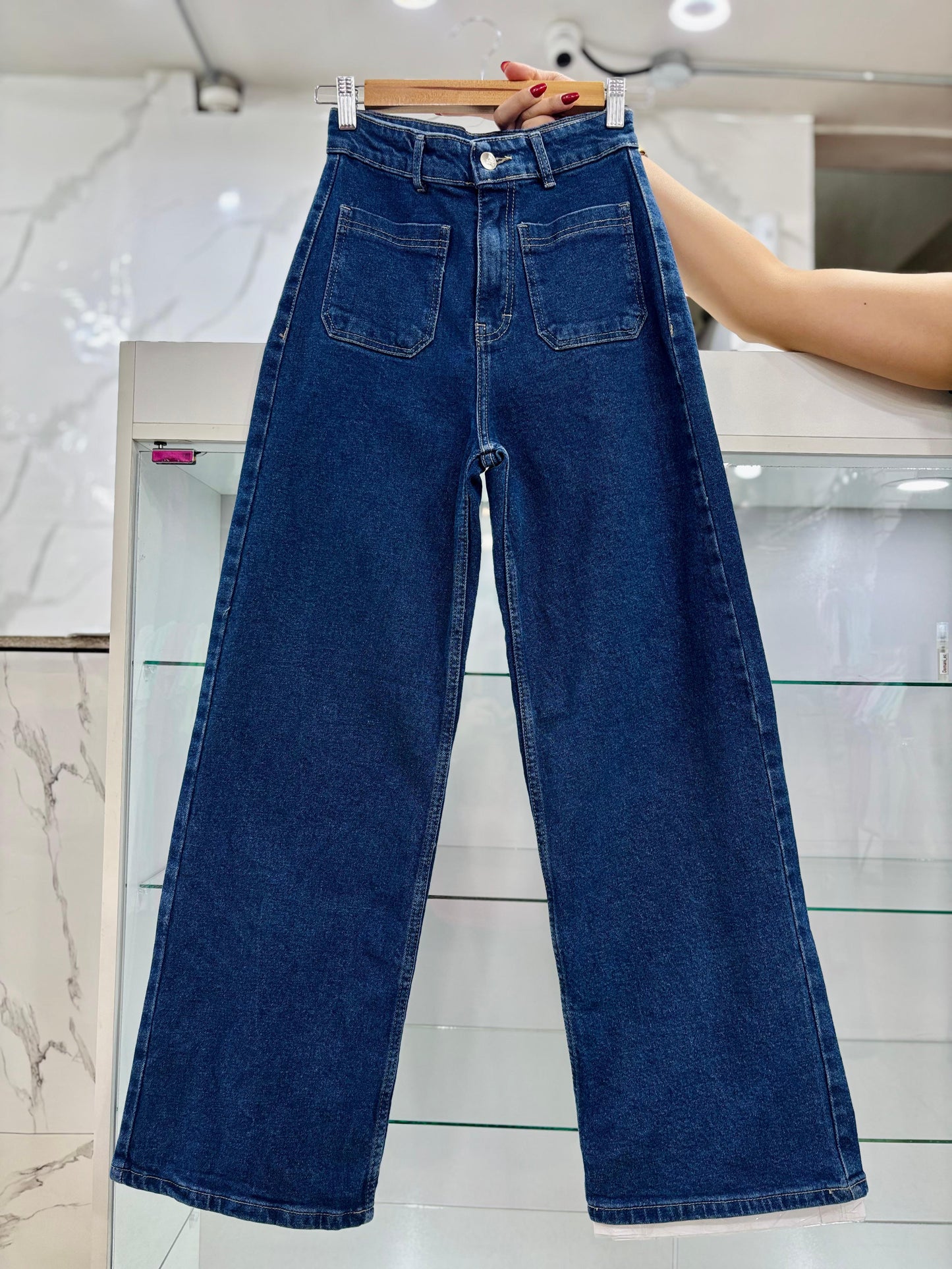 WIDE LEG MANGO / TONO AZUL LLANO