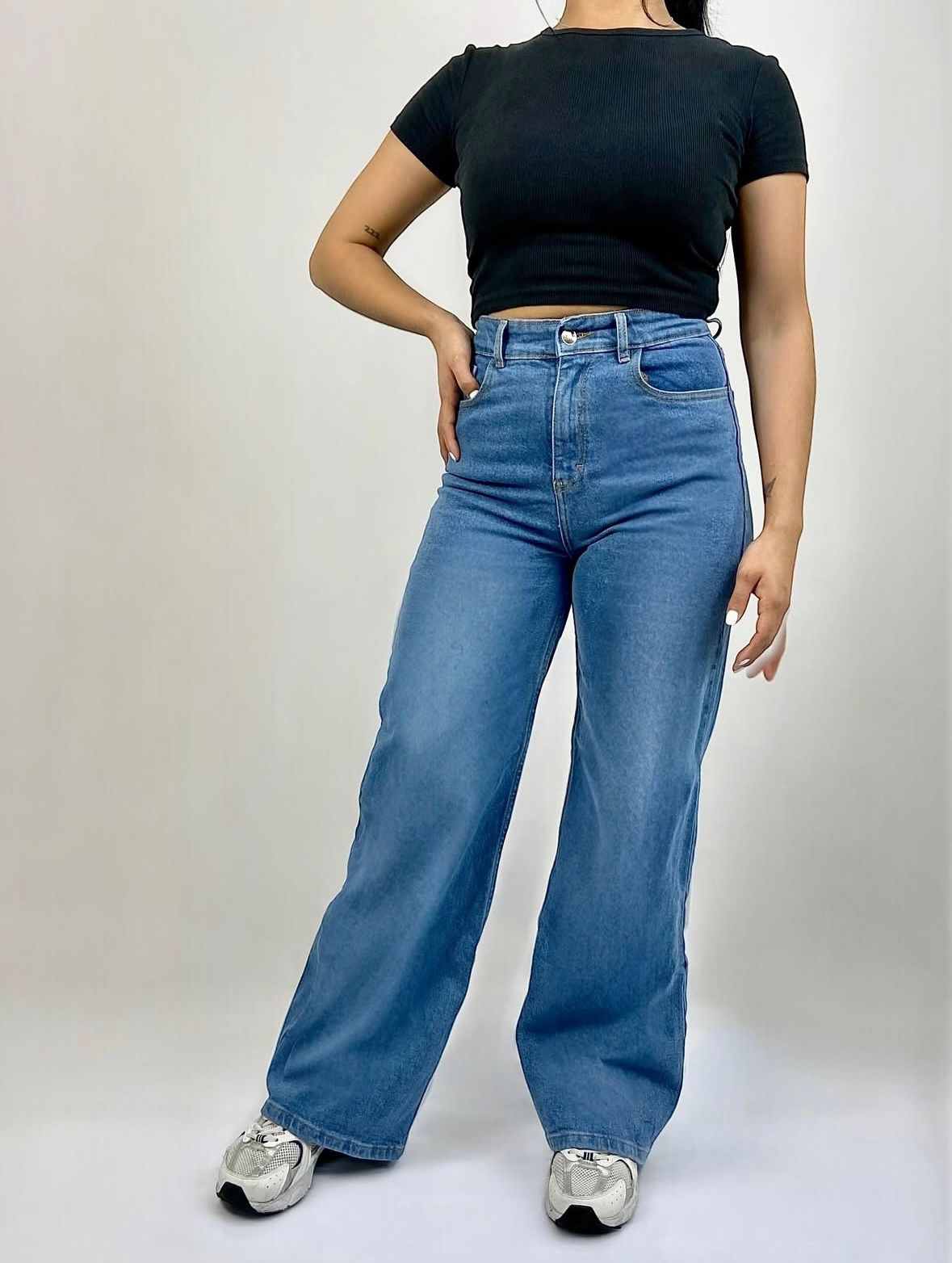 WIDE LEG CONFORT / TONO CELESTE OSCURO